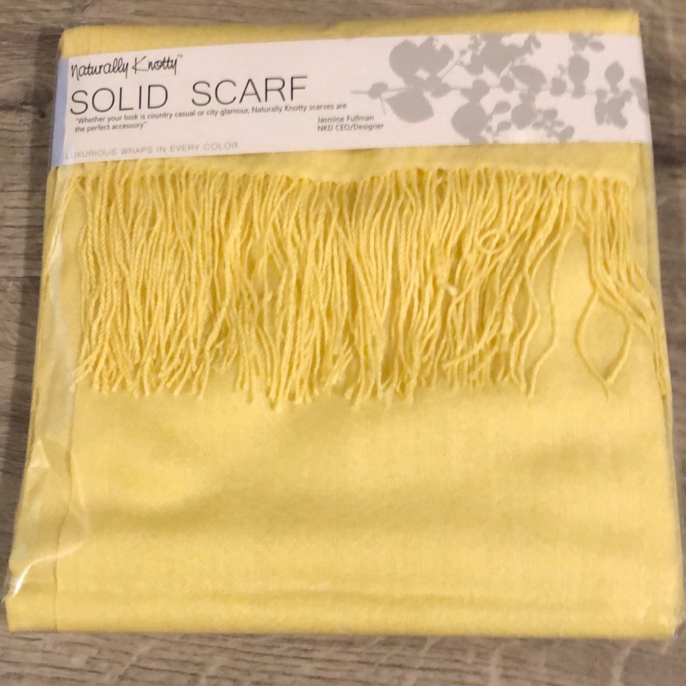 Naturally Knotty Solid Scarf Custard Yellow